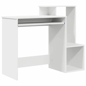 Schreibtisch mit Regal, Weiß, 106 cm