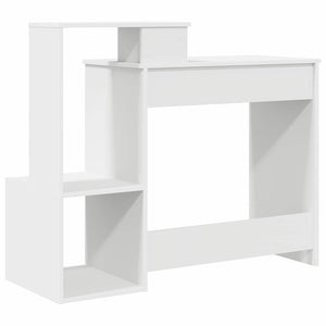 Schreibtisch mit Regal, Weiß, 106 cm