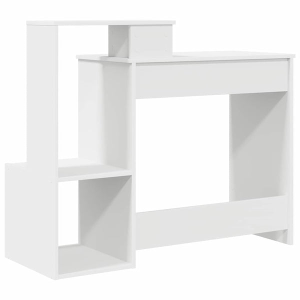 Schreibtisch mit Regal, Weiß, 106 cm
