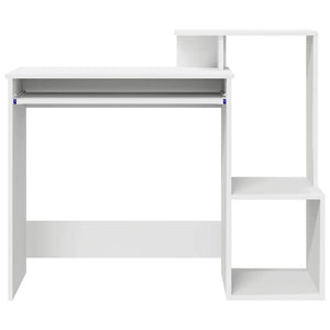 Schreibtisch mit Regal, Weiß, 106 cm