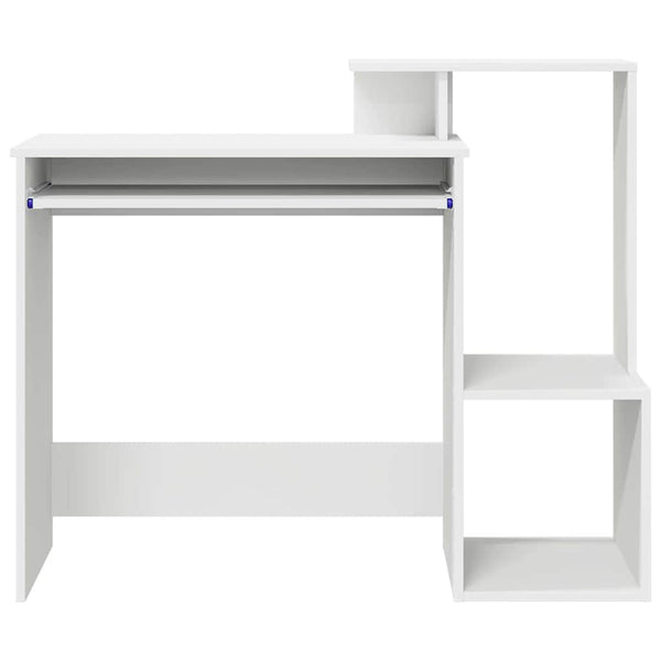 Schreibtisch mit Regal, Weiß, 106 cm