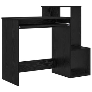 Schreibtisch mit Regal, Schwarz Eichen-Optik