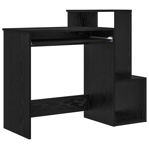 Schreibtisch mit Regal, Schwarz Eichen-Optik