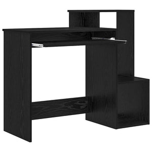 Schreibtisch mit Regal, Schwarz Eichen-Optik