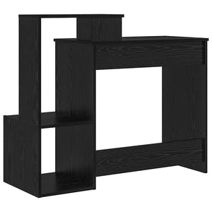 Schreibtisch mit Regal, Schwarz Eichen-Optik