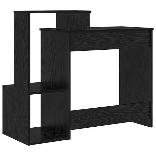 Schreibtisch mit Regal, Schwarz Eichen-Optik