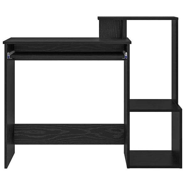 Schreibtisch mit Regal, Schwarz Eichen-Optik