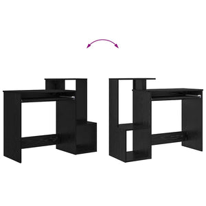 Schreibtisch mit Regal, Schwarz Eichen-Optik