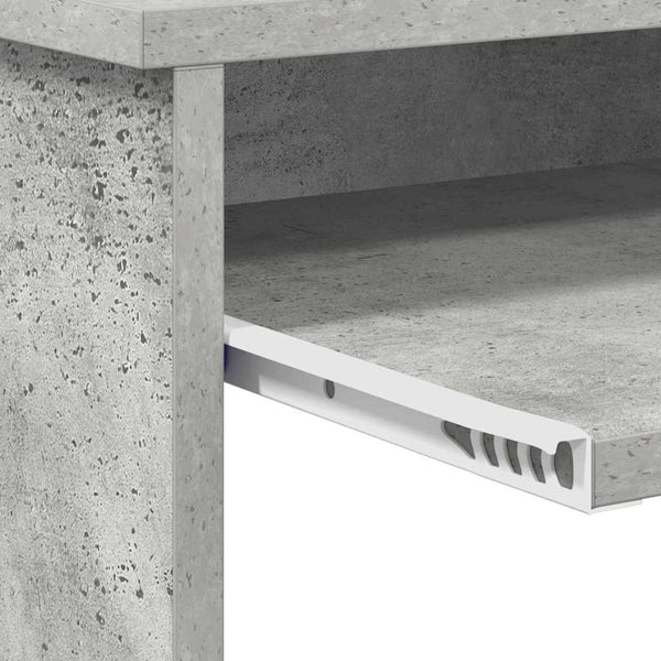 vidaXL Bureau gris béton 106 x 41 x 88,5 cm en bois d'ingénierie
