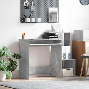 vidaXL Bureau gris béton 106 x 41 x 88,5 cm en bois d'ingénierie