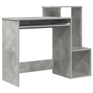 vidaXL Bureau gris béton 106 x 41 x 88,5 cm en bois d'ingénierie