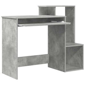 vidaXL Bureau gris béton 106 x 41 x 88,5 cm en bois d'ingénierie