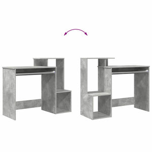 vidaXL Bureau gris béton 106 x 41 x 88,5 cm en bois d'ingénierie
