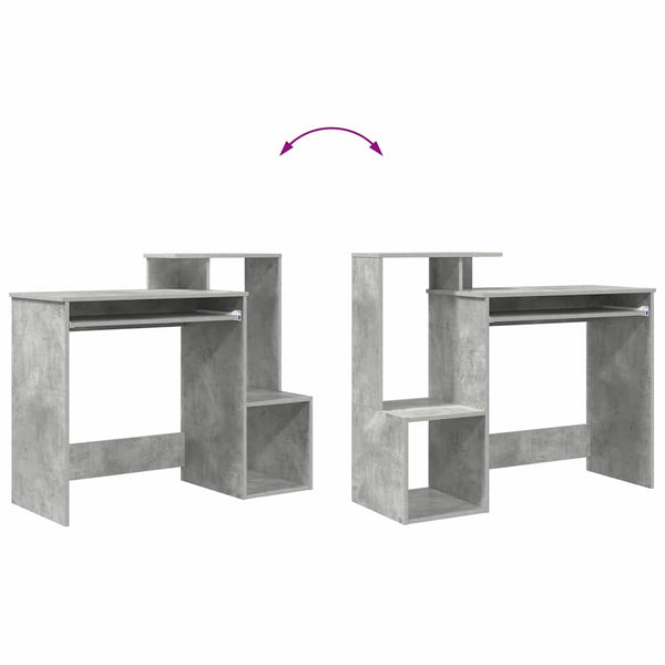 vidaXL Bureau gris béton 106 x 41 x 88,5 cm en bois d'ingénierie