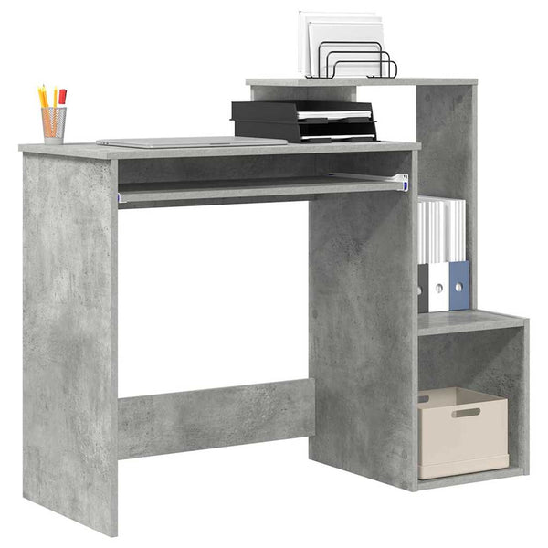 vidaXL Bureau gris béton 106 x 41 x 88,5 cm en bois d'ingénierie