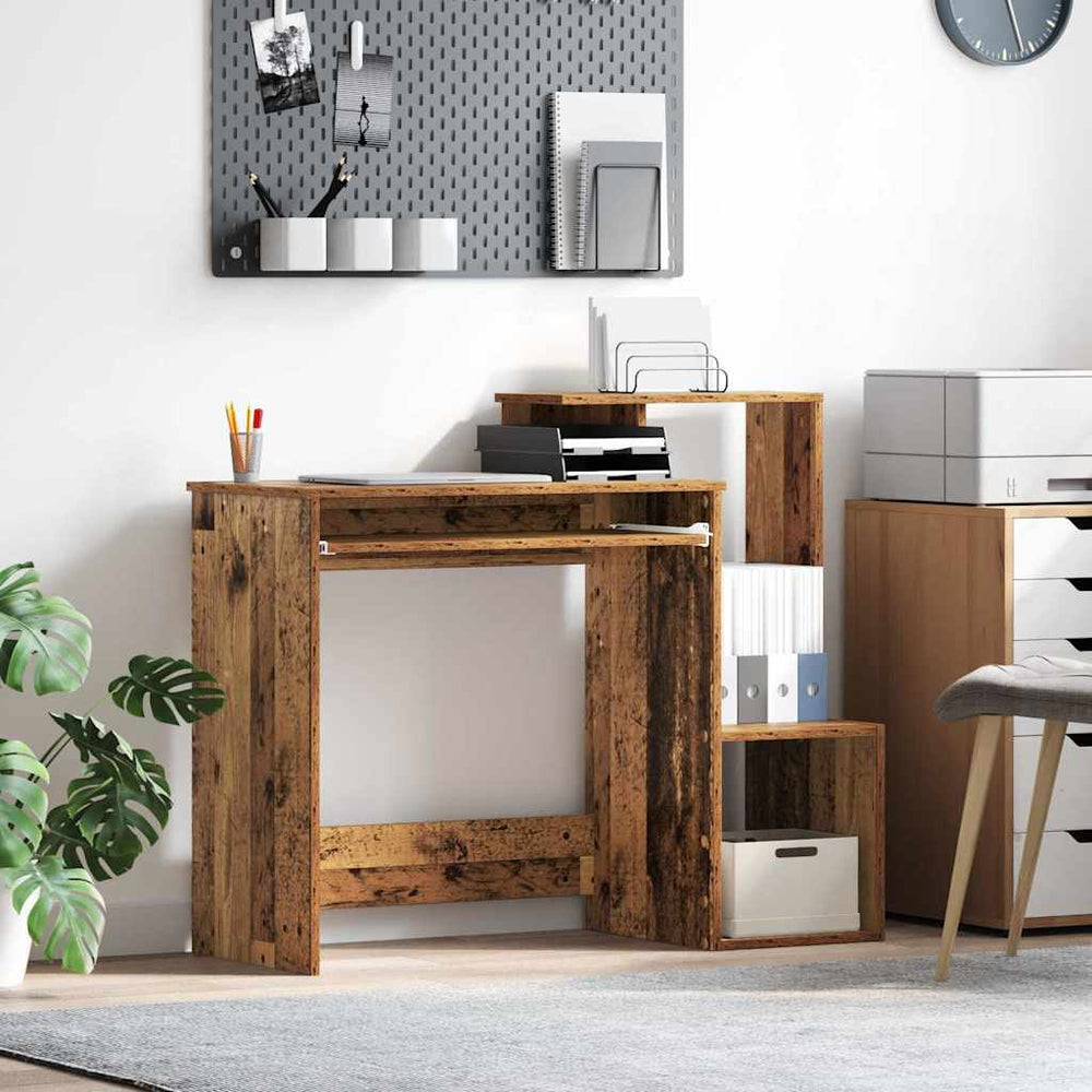 Schreibtisch mit Regal Altholz
