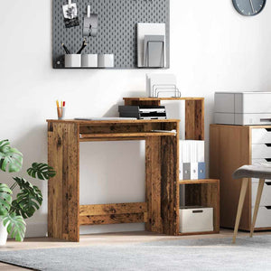 Schreibtisch mit Regal Altholz