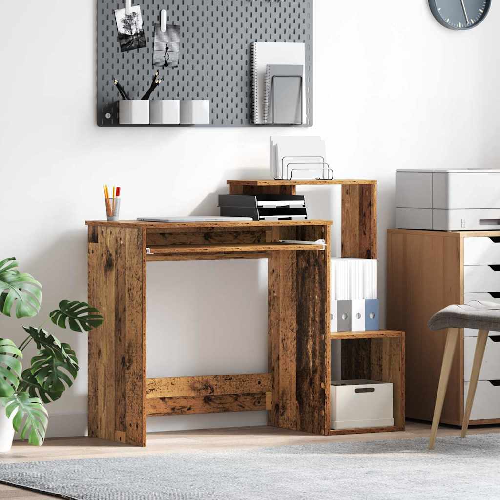 Schreibtisch mit Regal Altholz
