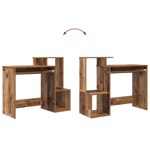 Schreibtisch mit Regal Altholz