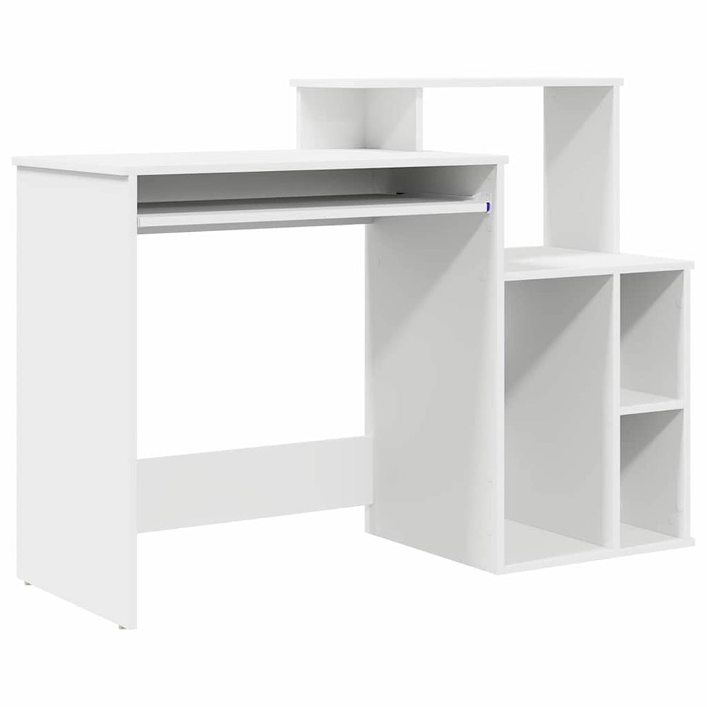 Schreibtisch mit Regal Weiß 120cm