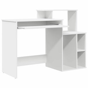 vidaXL Bureau avec étagère Blanc 120,5 x 44 x 88,5 cm Bois d'ingénierie