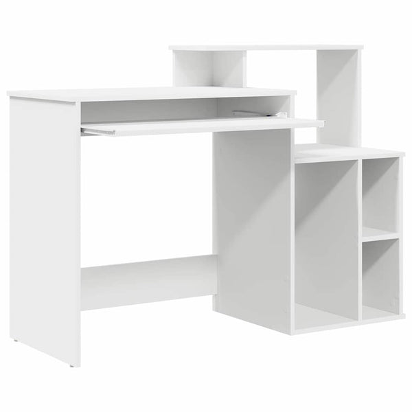 vidaXL Bureau avec étagère Blanc 120,5 x 44 x 88,5 cm Bois d'ingénierie