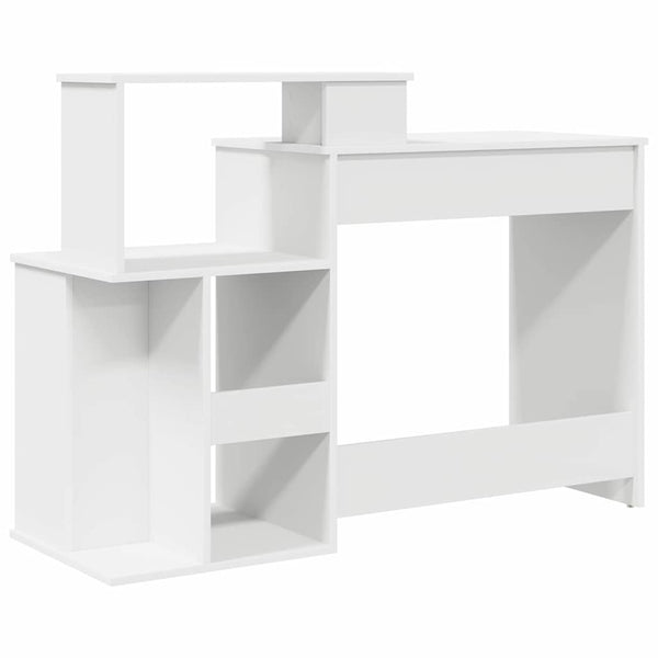 vidaXL Bureau avec étagère Blanc 120,5 x 44 x 88,5 cm Bois d'ingénierie