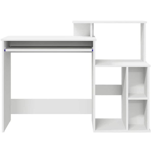 vidaXL Bureau avec étagère Blanc 120,5 x 44 x 88,5 cm Bois d'ingénierie