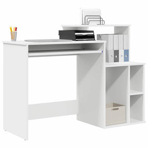 vidaXL Bureau avec étagère Blanc 120,5 x 44 x 88,5 cm Bois d'ingénierie