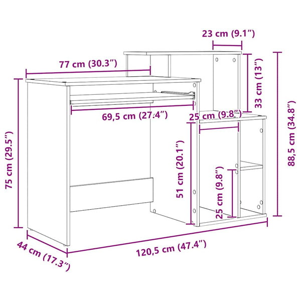 Schreibtisch Sonoma-Eiche 120cm