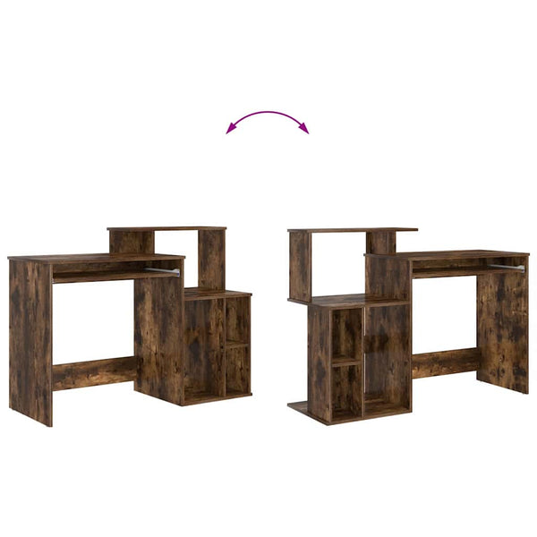 Schreibtisch mit Regal Geräucherte Eiche
