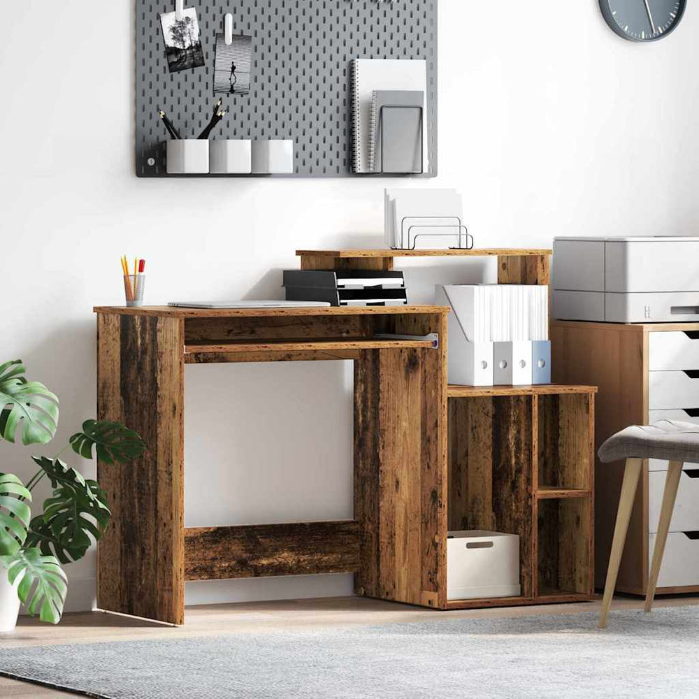 Schreibtisch Altholz 120cm mit Stauraum