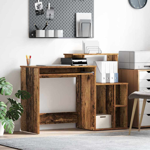 Schreibtisch Altholz 120cm mit Stauraum