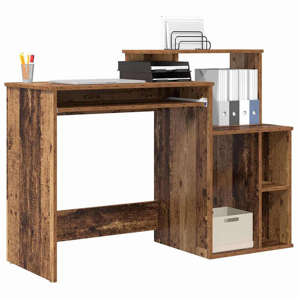 Schreibtisch Altholz 120cm mit Stauraum