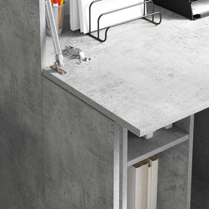 vidaXL Bureau gris béton 71,5 x 31,5 x 106,5 cm Bois d'ingénierie