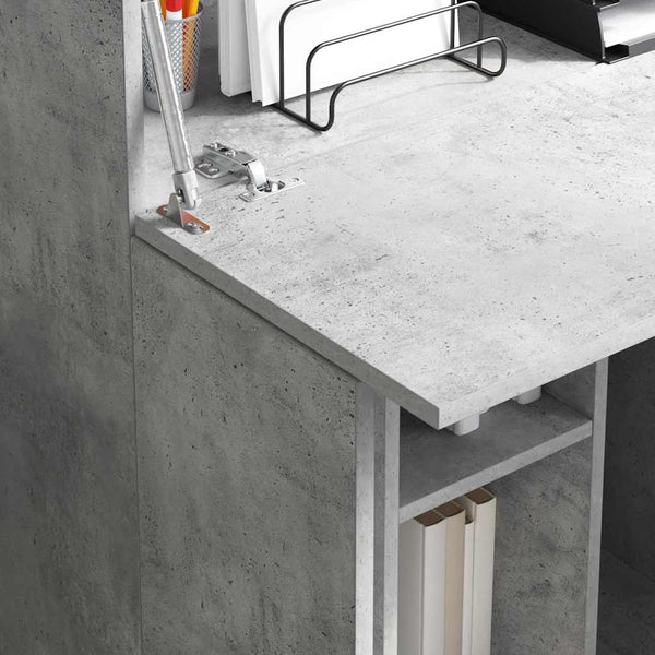 vidaXL Bureau gris béton 71,5 x 31,5 x 106,5 cm Bois d'ingénierie