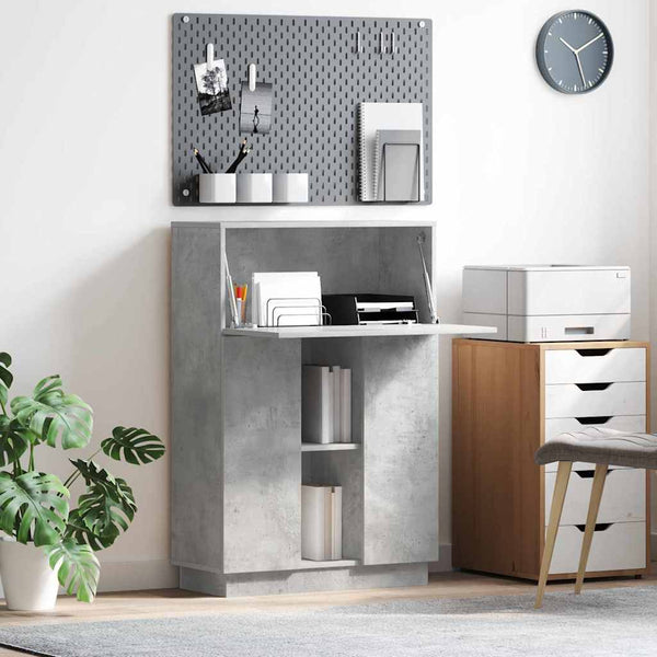 vidaXL Bureau gris béton 71,5 x 31,5 x 106,5 cm Bois d'ingénierie