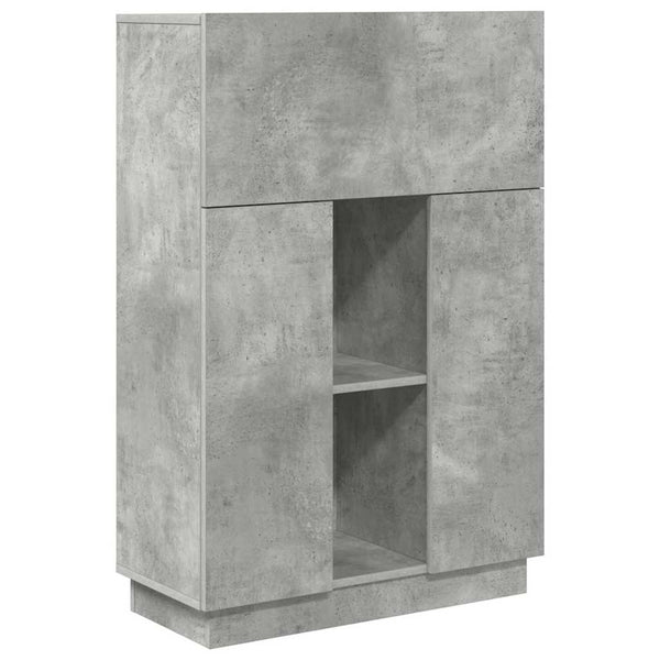 vidaXL Bureau gris béton 71,5 x 31,5 x 106,5 cm Bois d'ingénierie