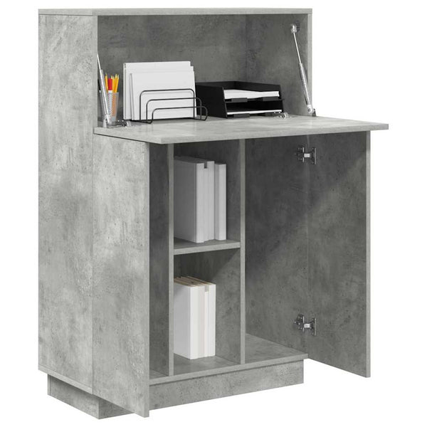 vidaXL Bureau gris béton 71,5 x 31,5 x 106,5 cm Bois d'ingénierie