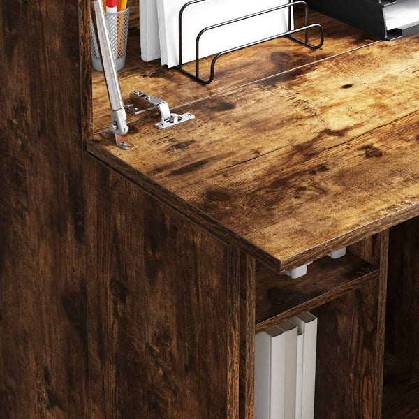 Schreibtisch mit Regal Geräucherte Eiche