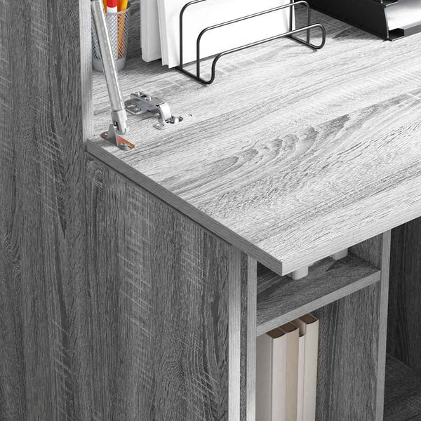 Schreibtisch Graues Sonoma mit Stauraum