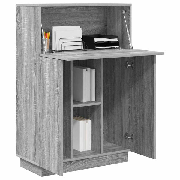 Schreibtisch Graues Sonoma mit Stauraum
