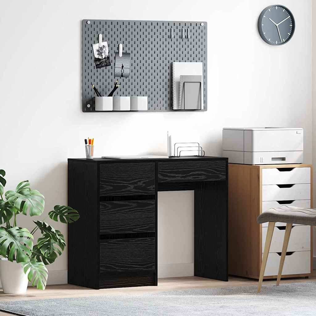 Schreibtisch Schwarz Eichenoptik 90cm