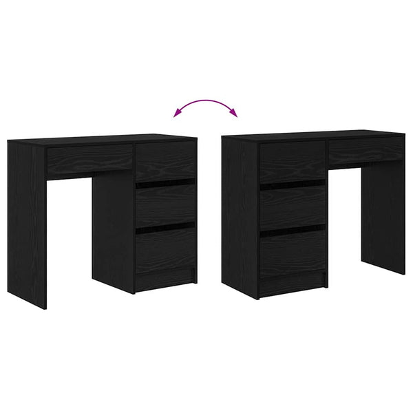 Schreibtisch Schwarz Eichenoptik 90cm