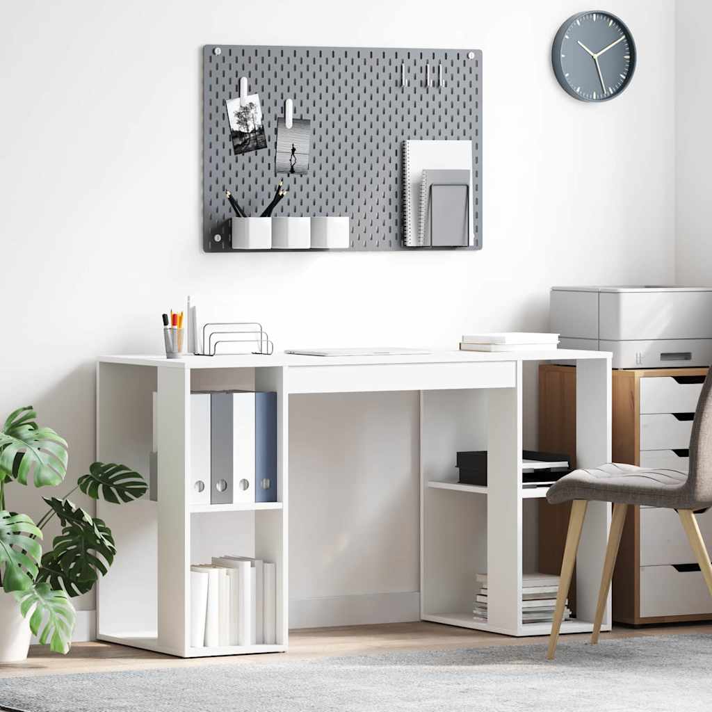 Schreibtisch Weiß mit Regal 130cm