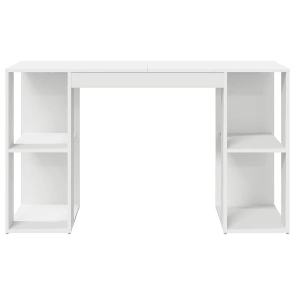 Schreibtisch Weiß mit Regal 130cm
