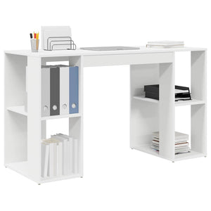 Schreibtisch Weiß mit Regal 130cm