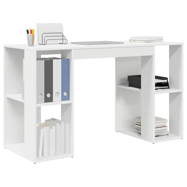 Schreibtisch Weiß mit Regal 130cm