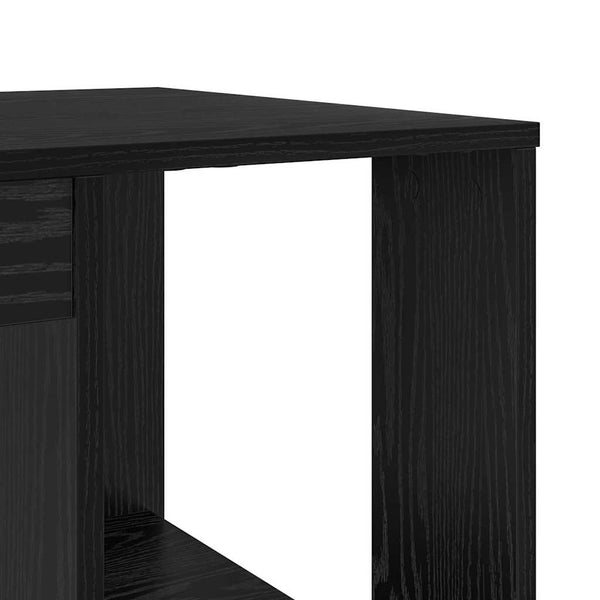 Schreibtisch mit Regal Schwarz Eichen-Optik