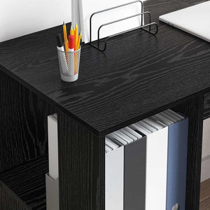 Schreibtisch mit Regal Schwarz Eichen-Optik